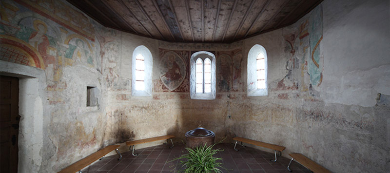 Alter Chorraum der Vorgängerkirche in der Kirche in Kappel